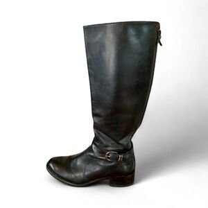 Via Spiga Knee High Wide Calf Riding Boots Women’s 6.5 Black Leather Equestrian